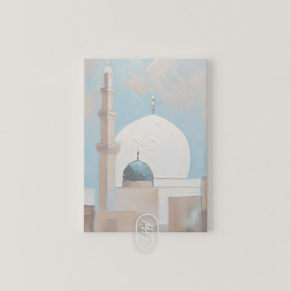 CANVAS | Modern Beige and Blue Abstract | Mosque #1