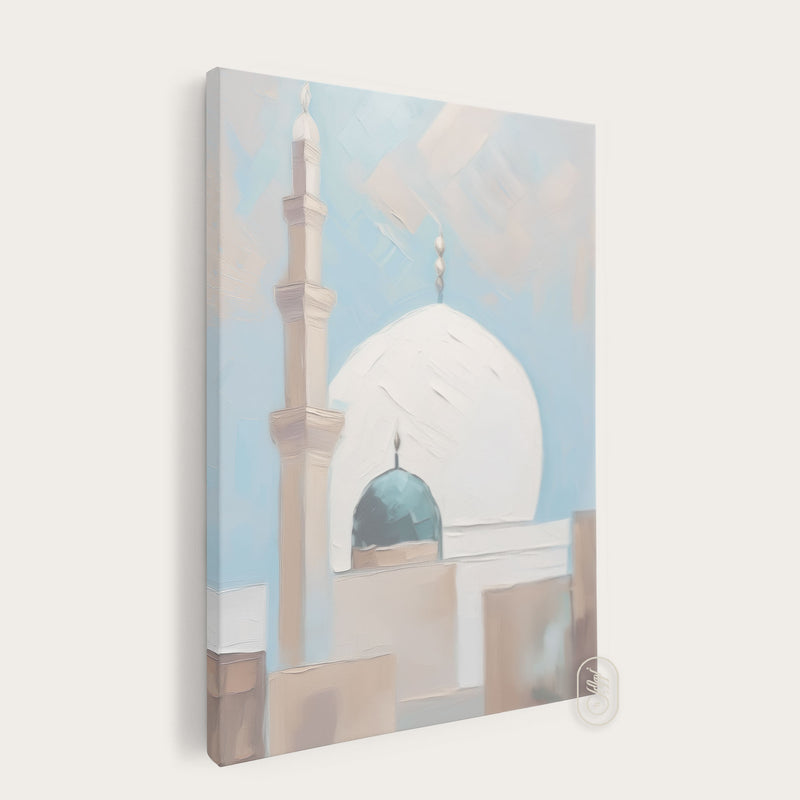 CANVAS | Modern Beige and Blue Abstract | Mosque #1