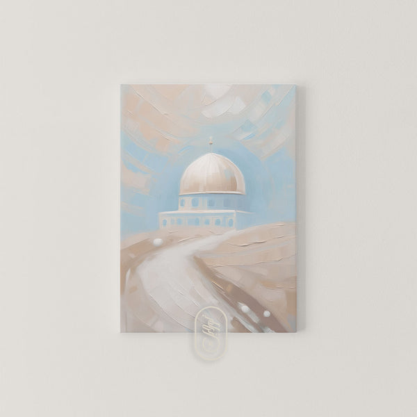 CANVAS | Modern Beige and Blue Abstract | Dome of the Rock #1