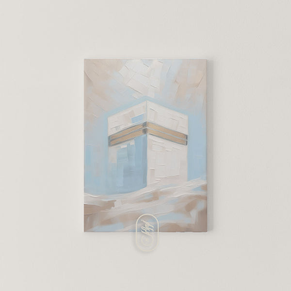 CANVAS | Modern Beige and Blue Abstract | Kaaba #1